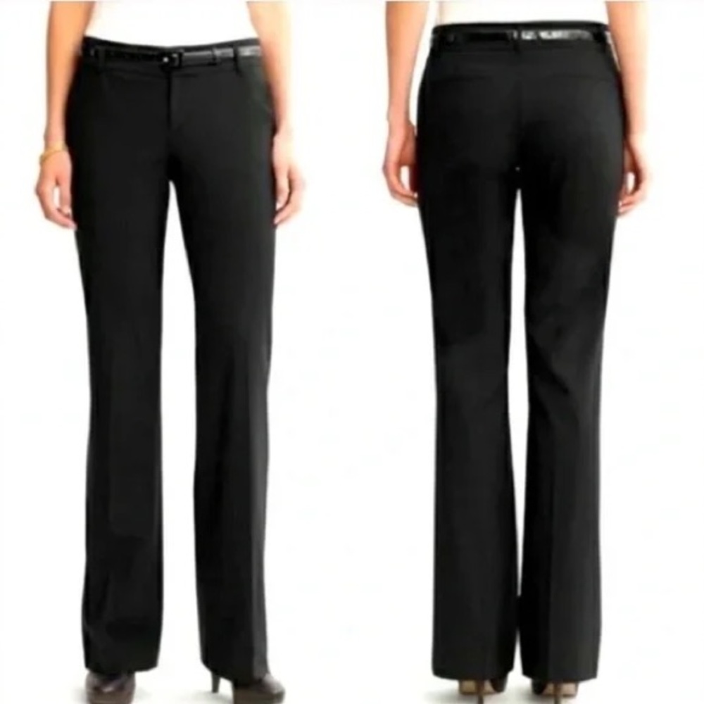 BANANA REPUBLIC Martin Fit Sleek Black Straight Leg Pants Women’s Trousers